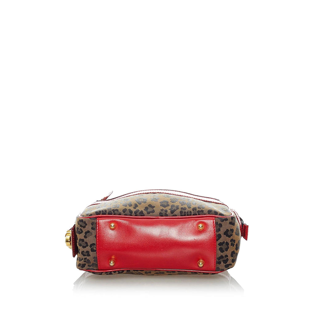 Fendi Leopard Print Nylon Satchel (SHG-37306)