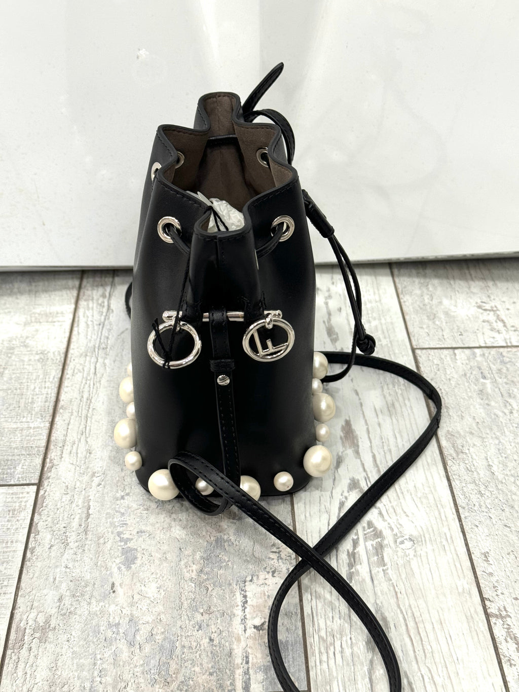 FENDI LIBERTY PEARL CALFSKIN MINI MON TRÉSOR BUCKET BAG