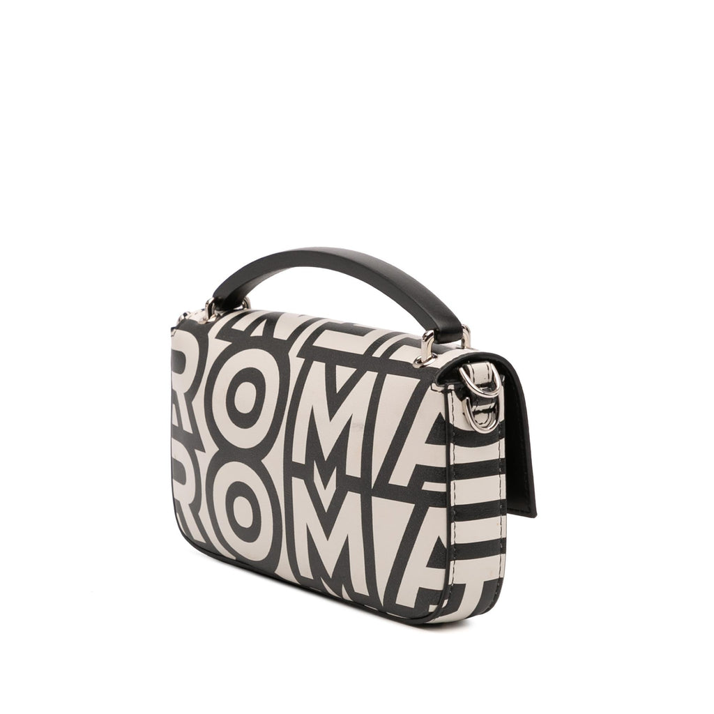 Fendi Marc Jacobs Nappa Vitello King Logo Print Baguette Phone Pouch Satchel