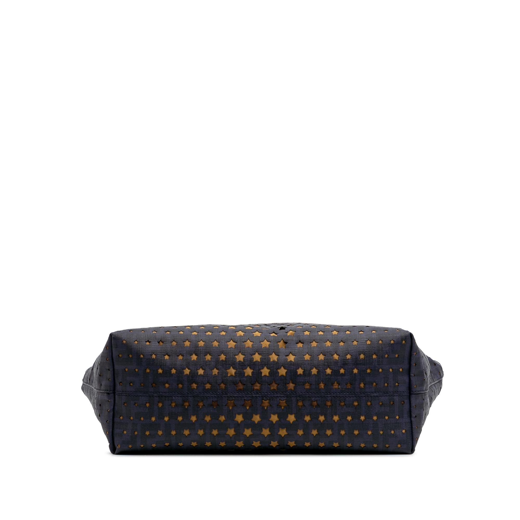 Fendi Medium Coated Canvas Laser Cut Star Roll Tote