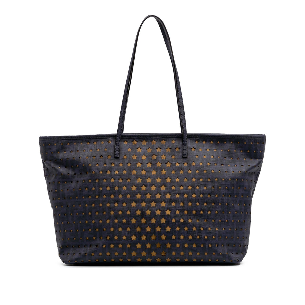 Fendi Medium Coated Canvas Laser Cut Star Roll Tote