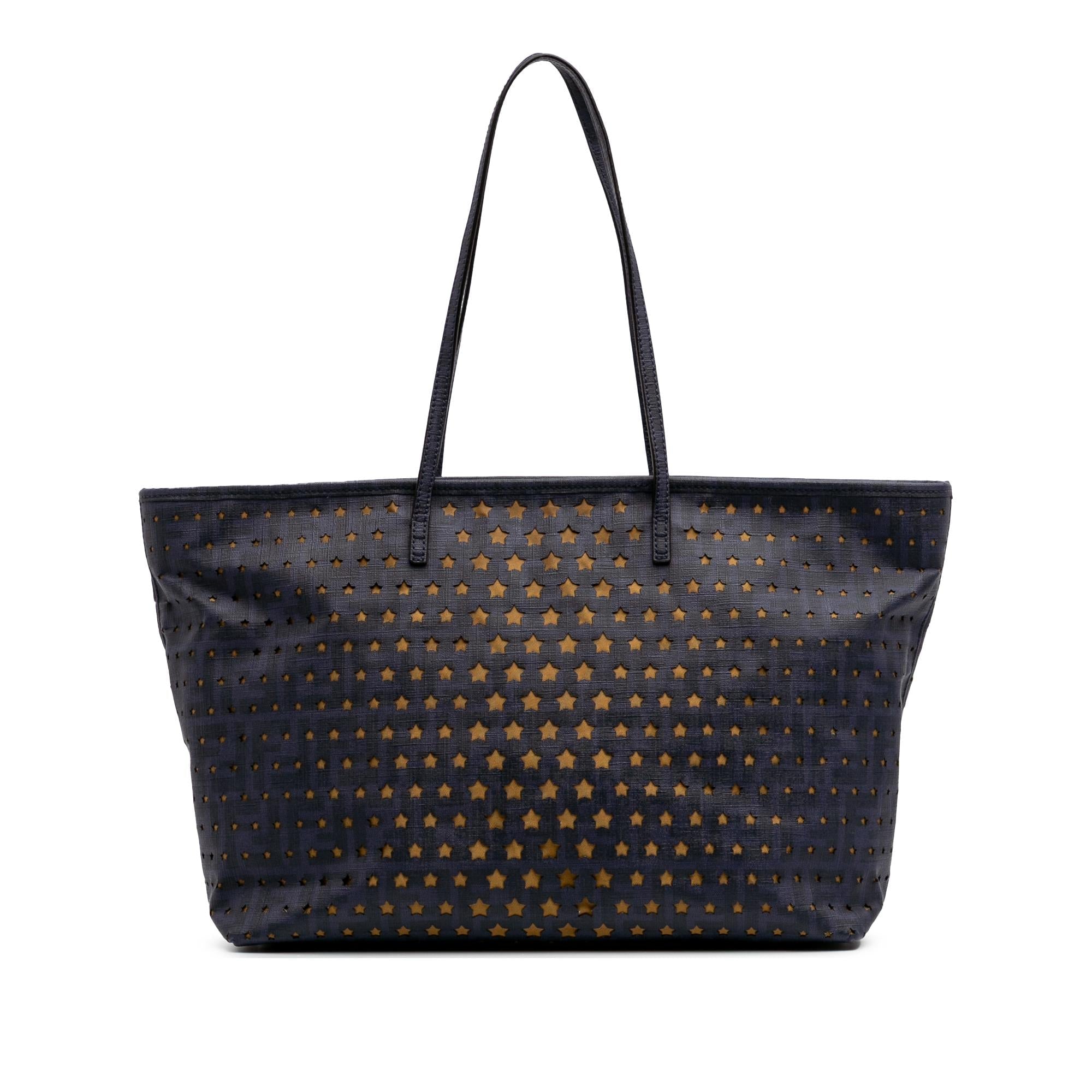 Fendi Medium Coated Canvas Laser Cut Star Roll Tote