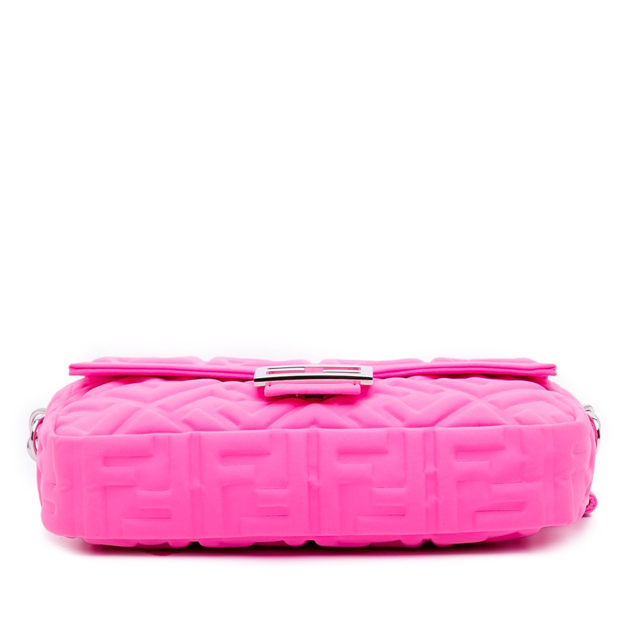 Fendi Medium Embossed Lycra Baguette Satchel