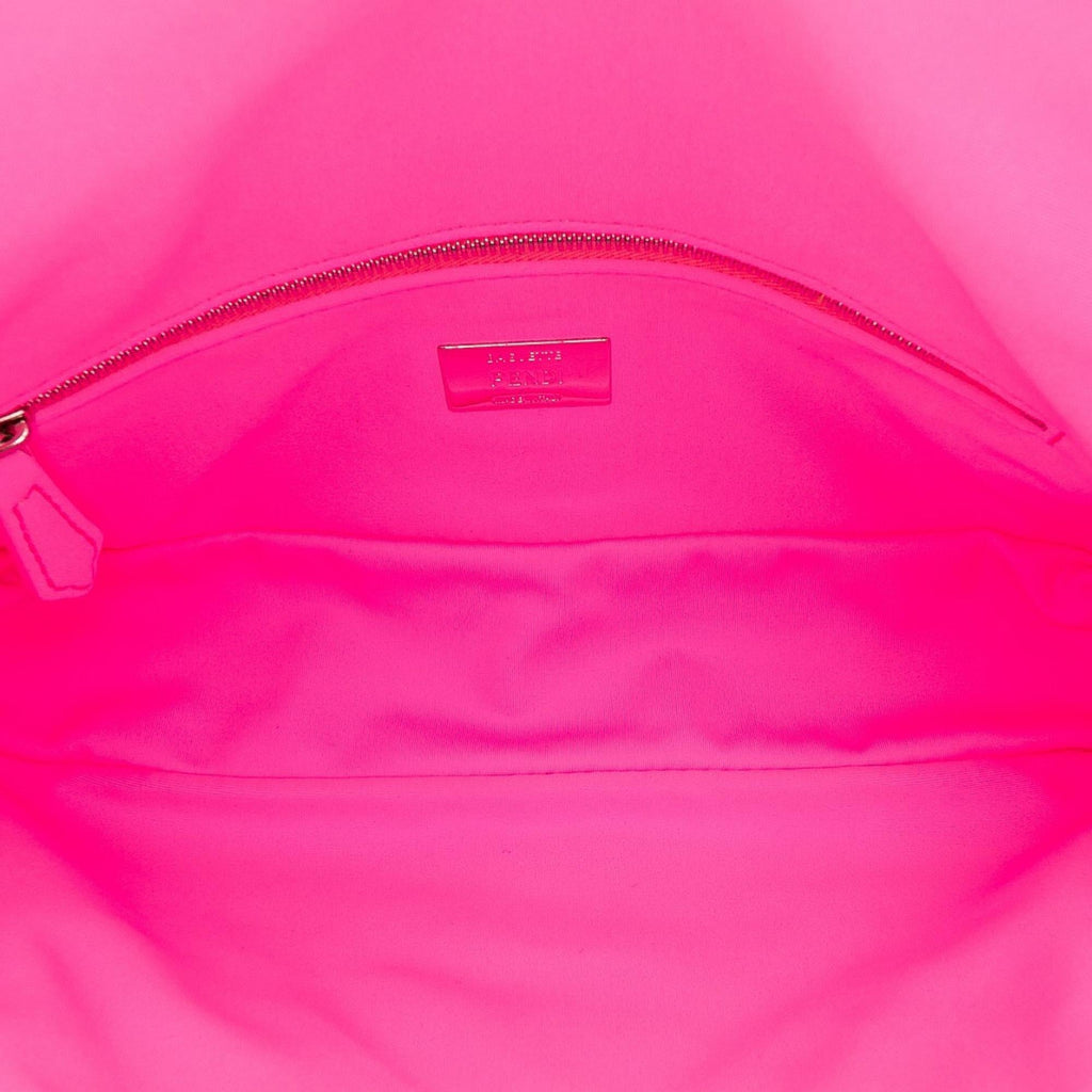 Fendi Medium Embossed Lycra Baguette Satchel