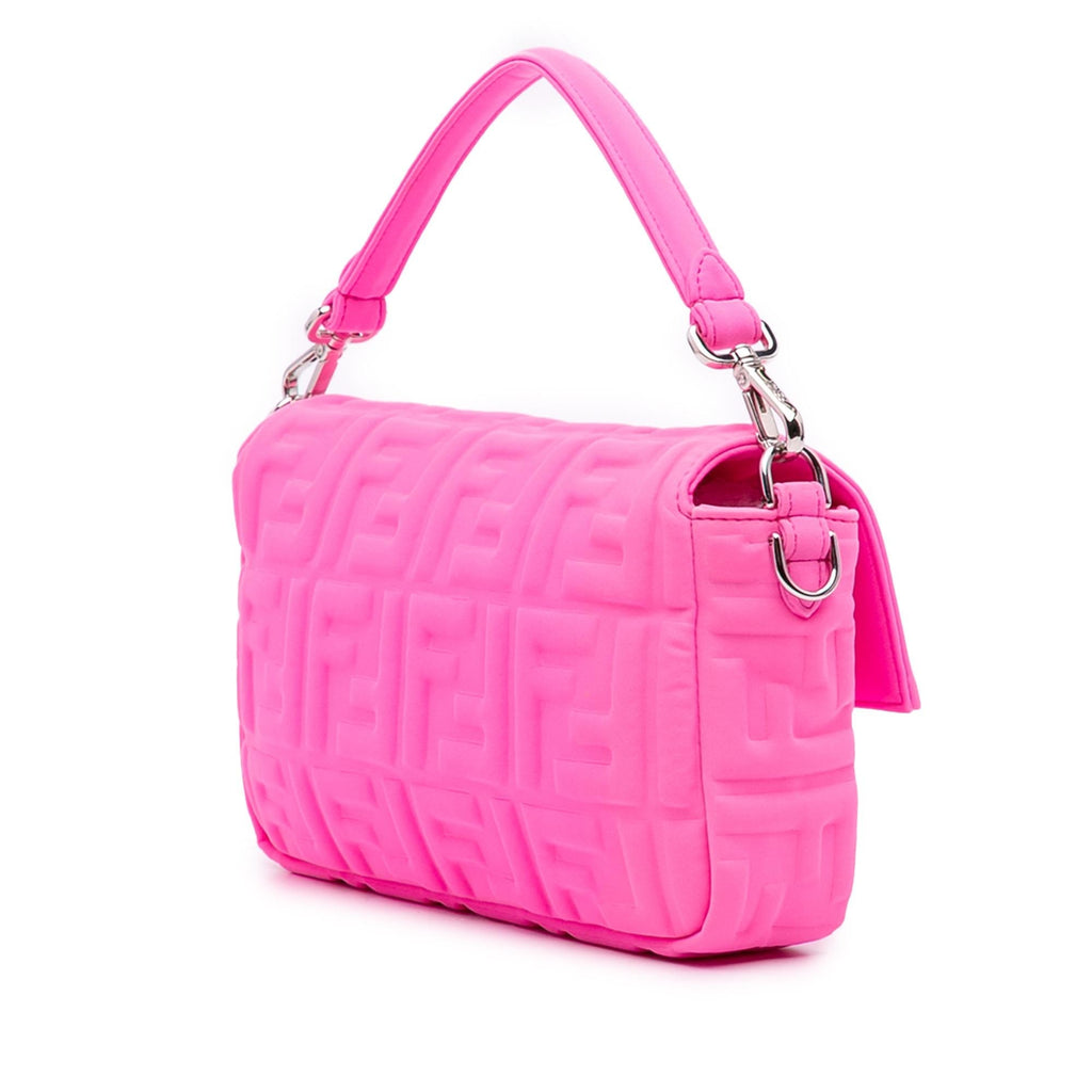 Fendi Medium Embossed Lycra Baguette Satchel