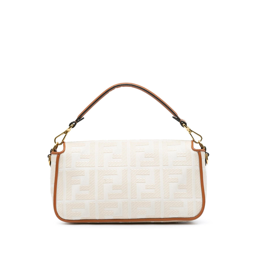 Fendi Medium Embroidered Canvas Baguette