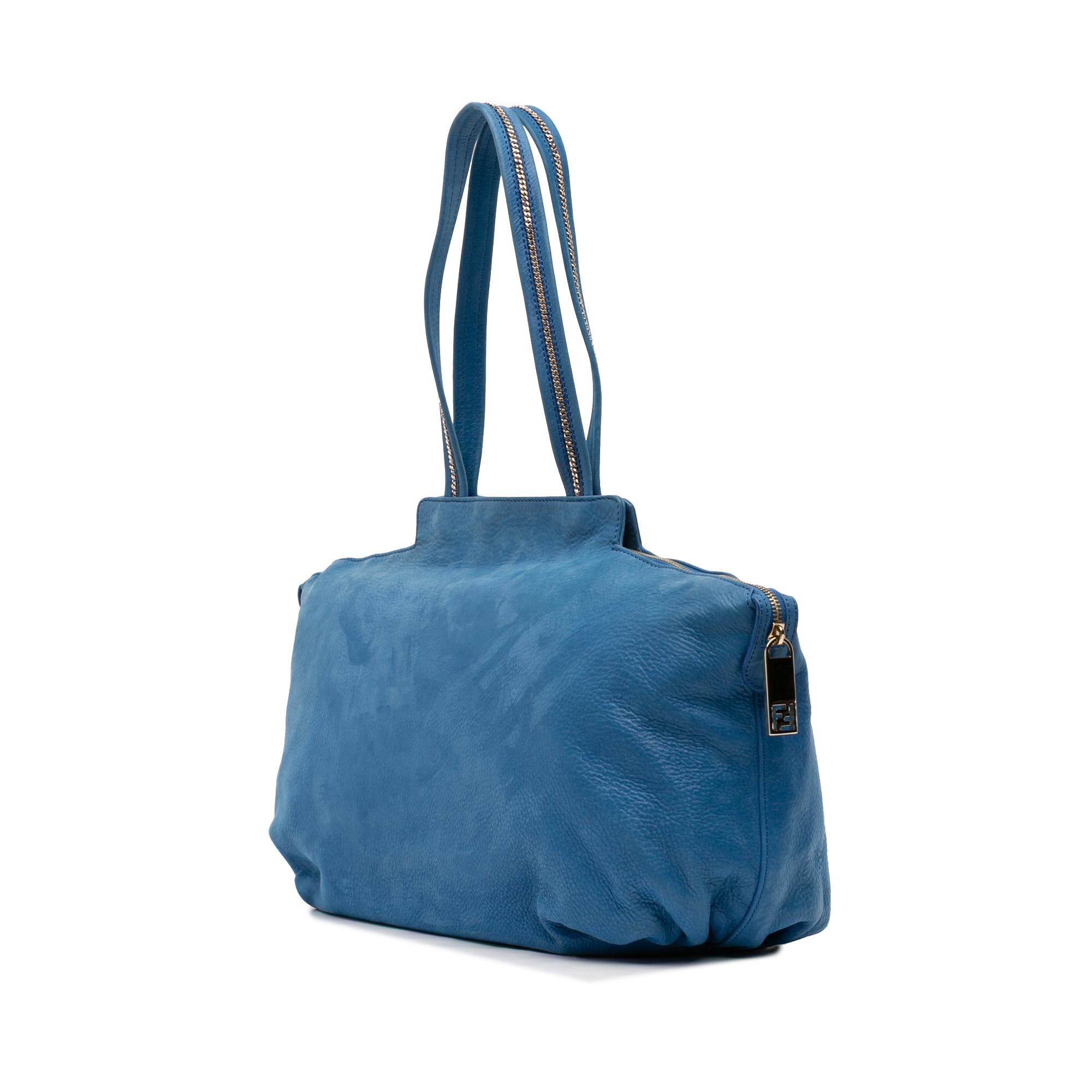 Fendi Medium FF Nubuck Chains Tote
