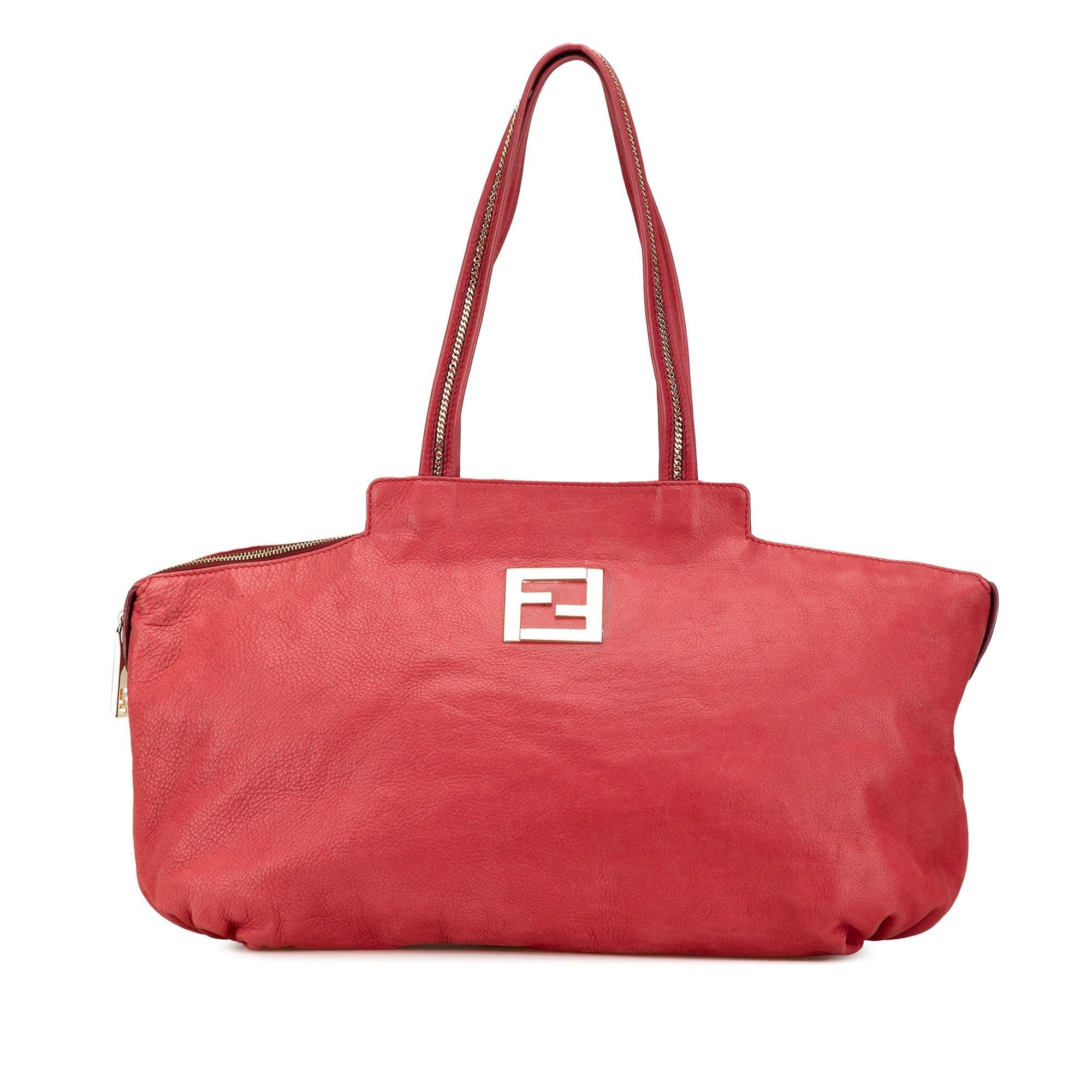 Fendi Medium Leather Chains Tote