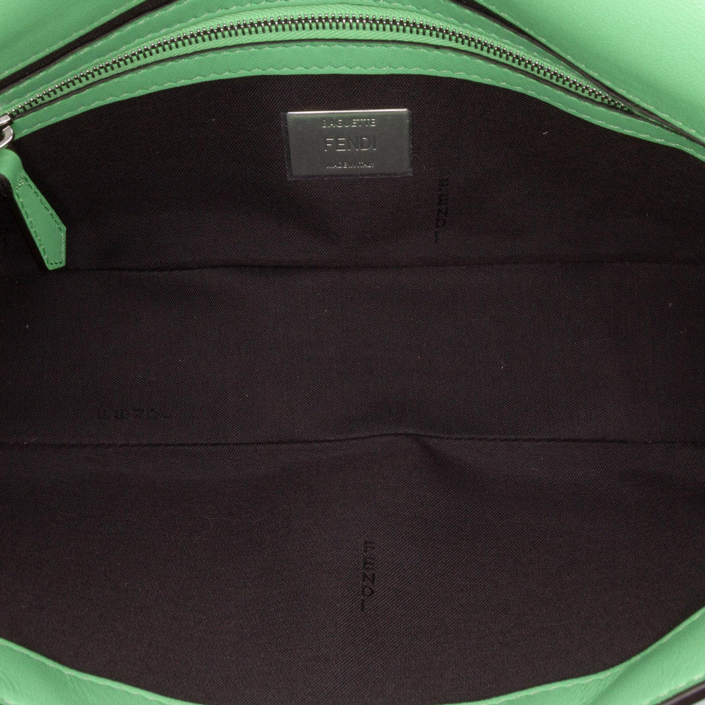 Fendi Medium Leather Embossed FF Baguette Satchel