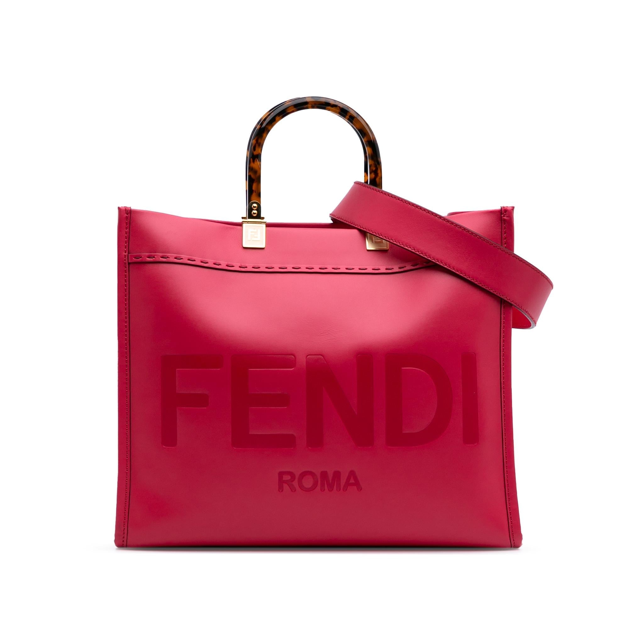 Fendi Medium Leather Sunshine Shopper Tote