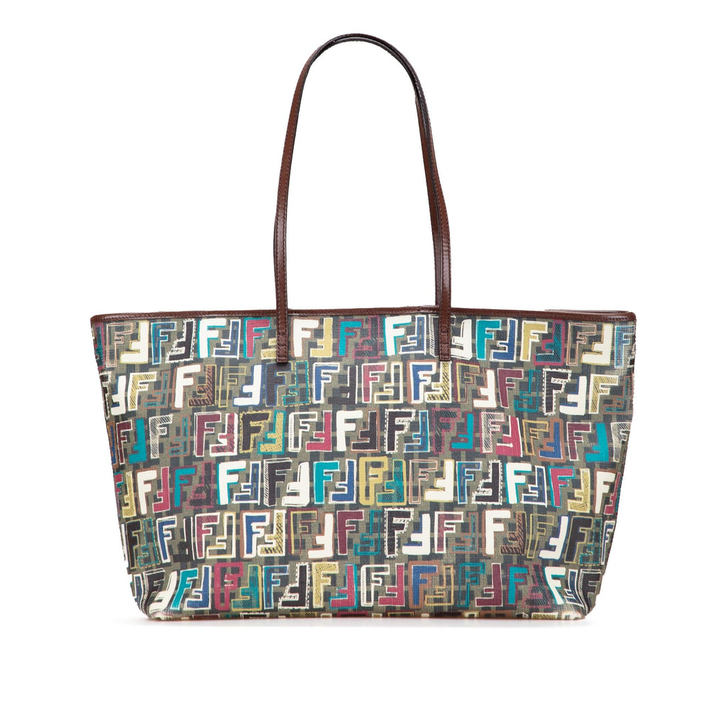 Fendi Medium Multicolor Zucca Spalmati Roll Tote