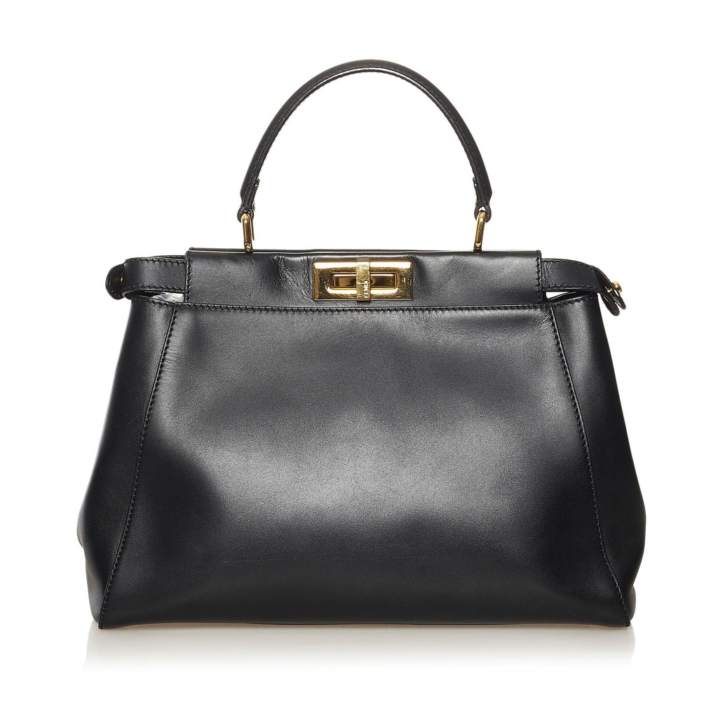 Fendi Medium Peekaboo Leather Satchel (SHG-34345)