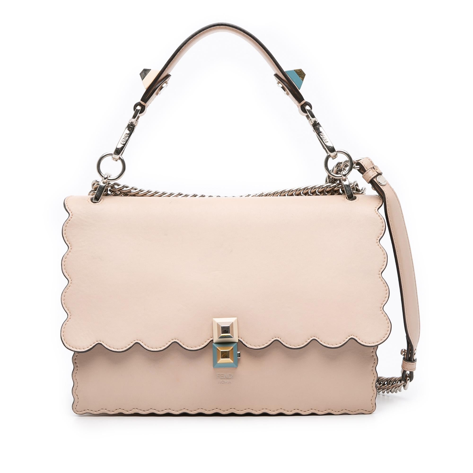 Fendi Medium Scalloped Leather Kan I Satchel
