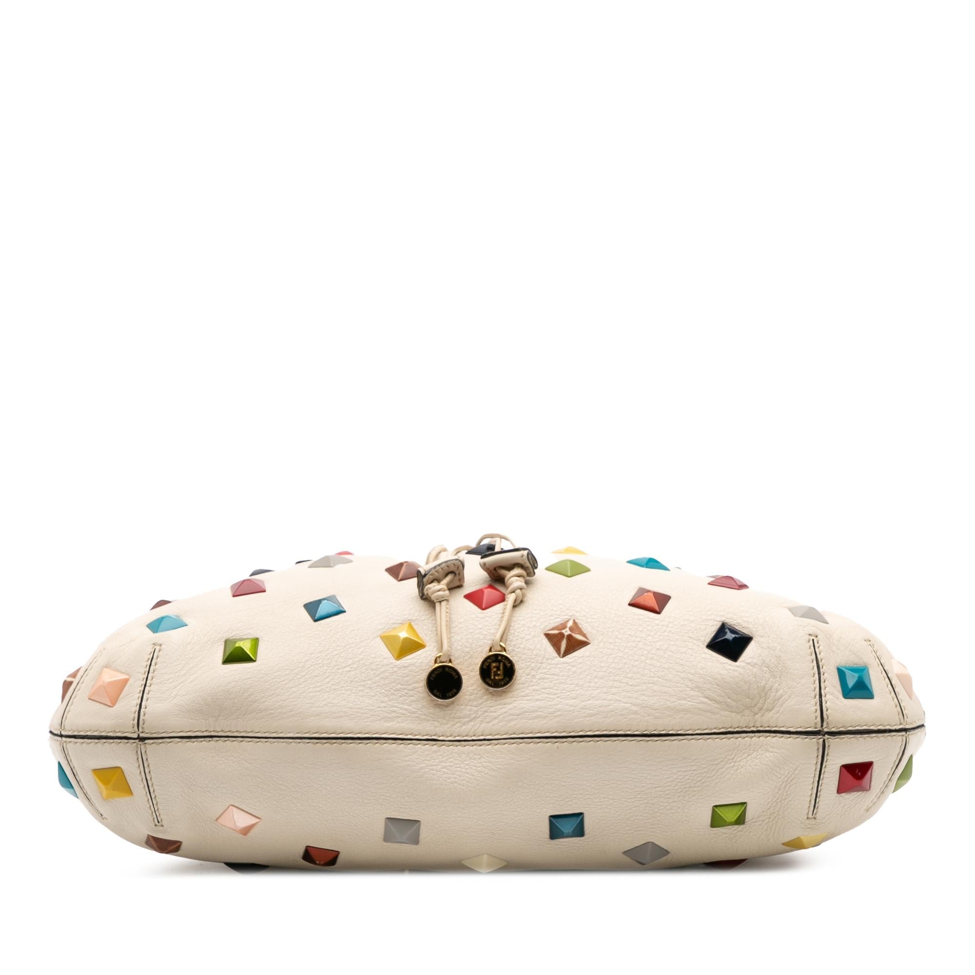Fendi Medium Studded Leather B Fab Drawstring Tote