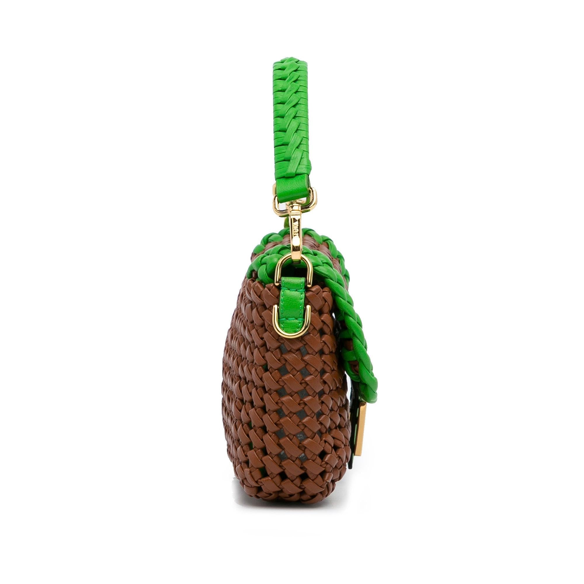 Fendi Medium Woven Leather Baguette Bag (SHG-TagzzS)
