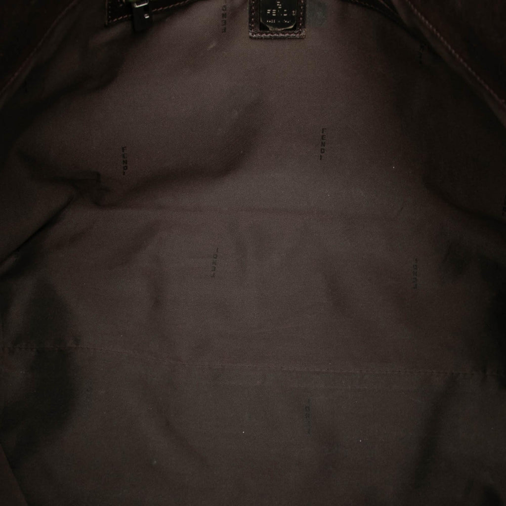 Fendi Medium Zucca Canvas Studded Roll Tote