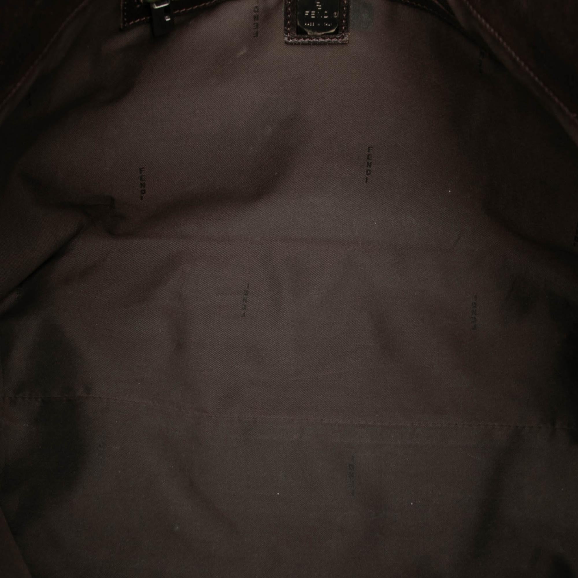 Fendi Medium Zucca Canvas Studded Roll Tote