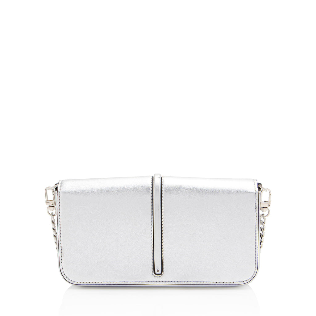 Fendi Metallic Leather Fendigraphy Wallet on Chain (SHF-yqnbzv)