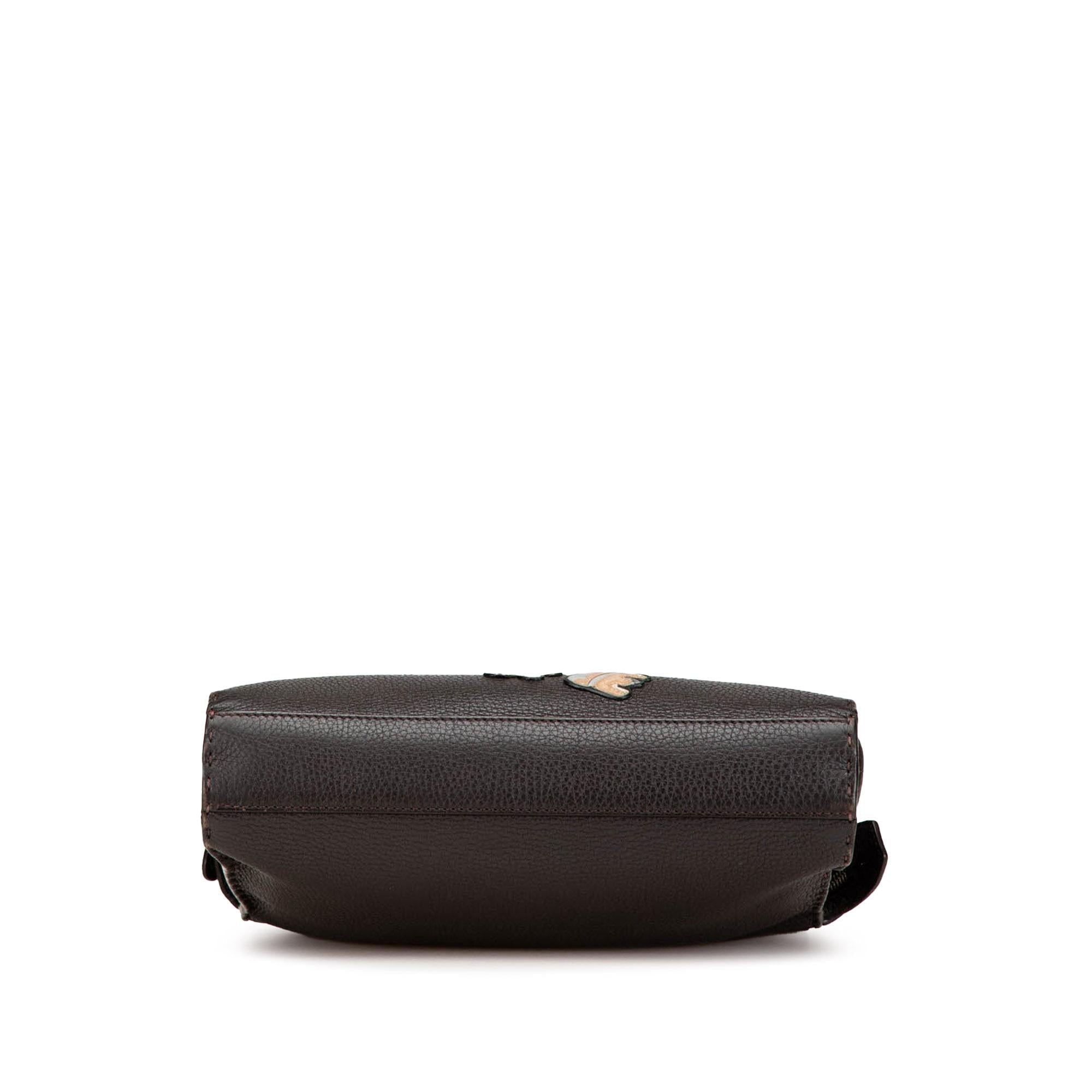 Fendi Mini Calfskin Romano Selleria Peekaboo Iconic Fit Satchel