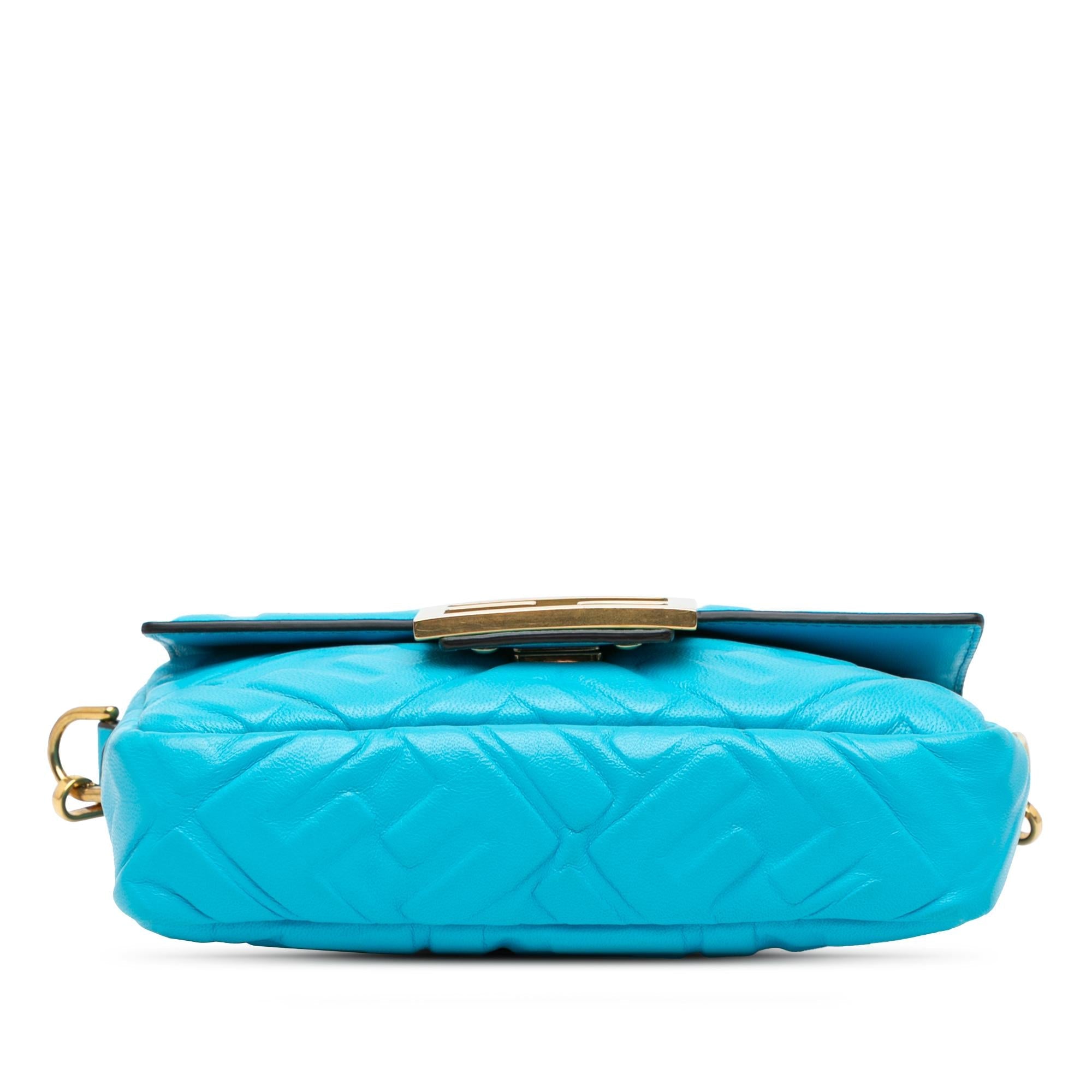 Fendi Mini Embossed Zucca Baguette Satchel