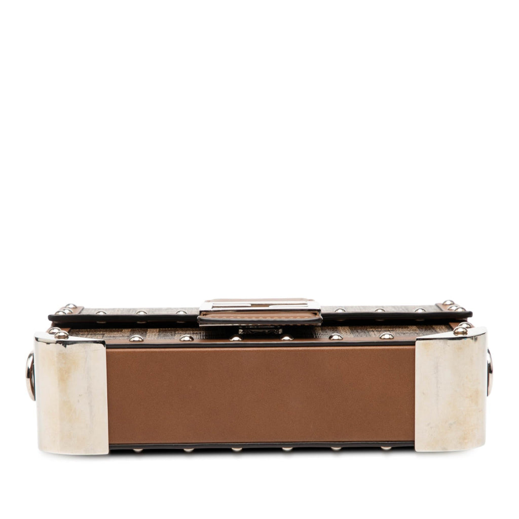 Fendi Mini Zucca Coated Canvas Trunk Baguette Crossbody