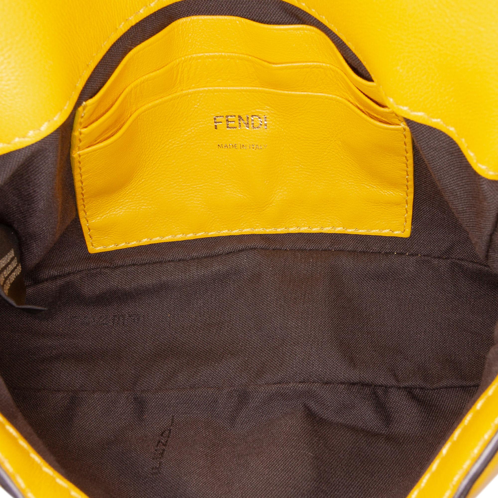 Fendi Mini Zucca Embossed Leather Baguette Satchel