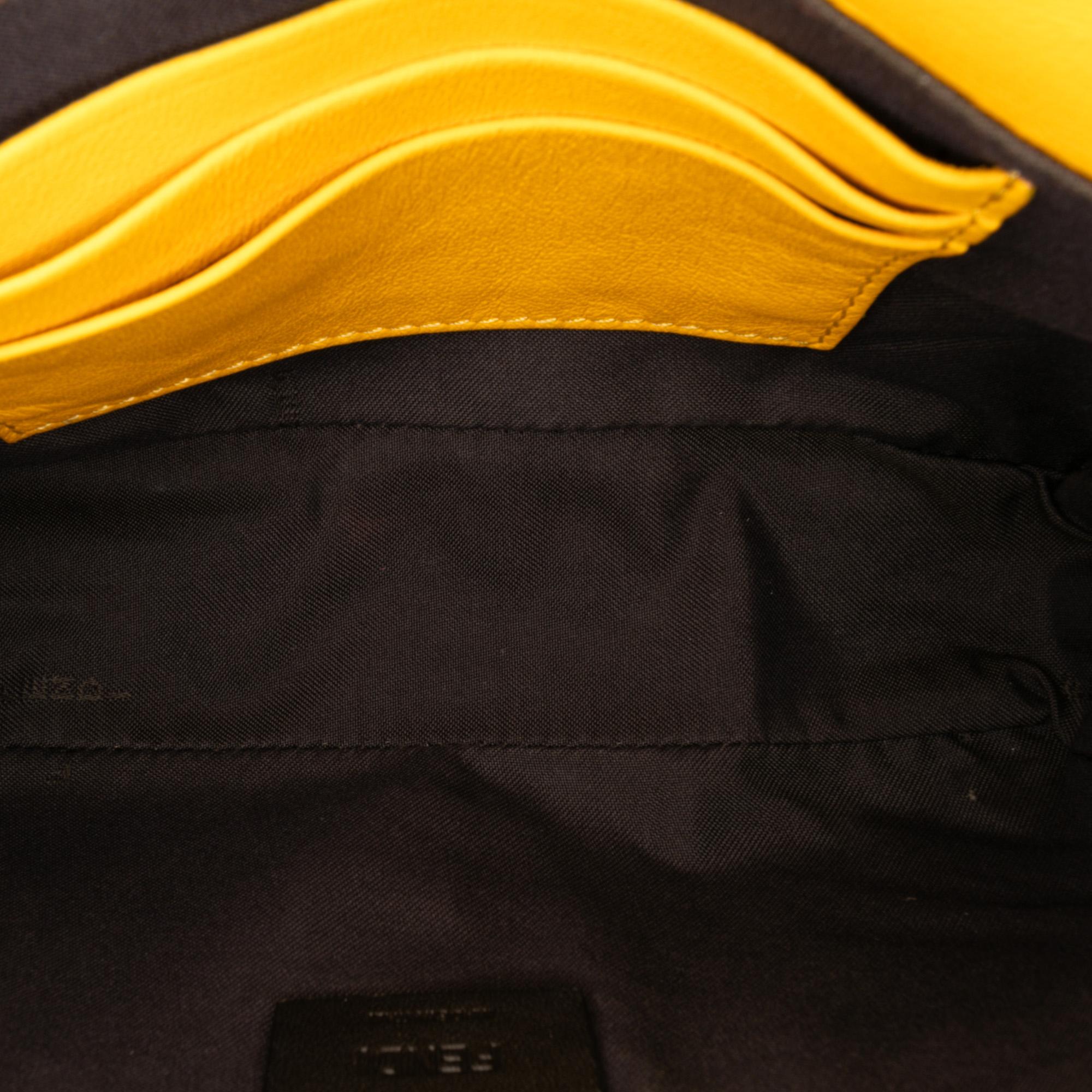 Fendi Mini Zucca Embossed Leather Baguette Satchel