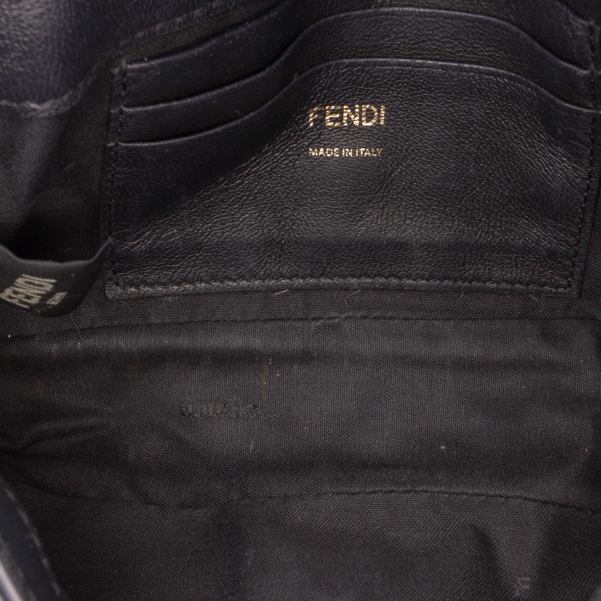 Fendi Mini Zucca Embossed Leather Baguette Satchel