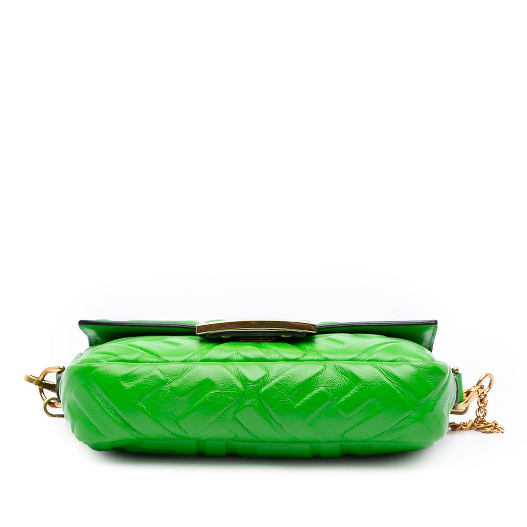 Fendi Mini Zucca Embossed Leather Baguette Satchel