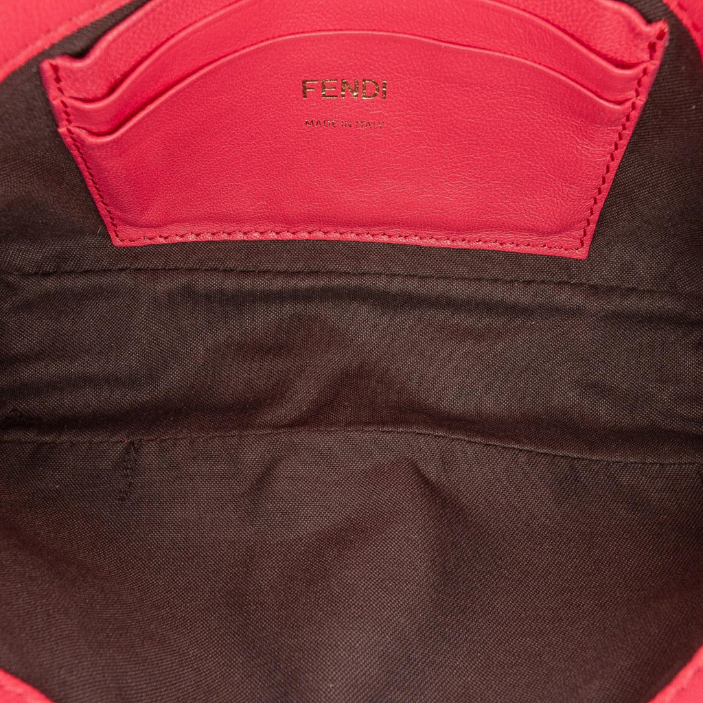 Fendi Mini Zucca Embossed Leather Baguette Satchel