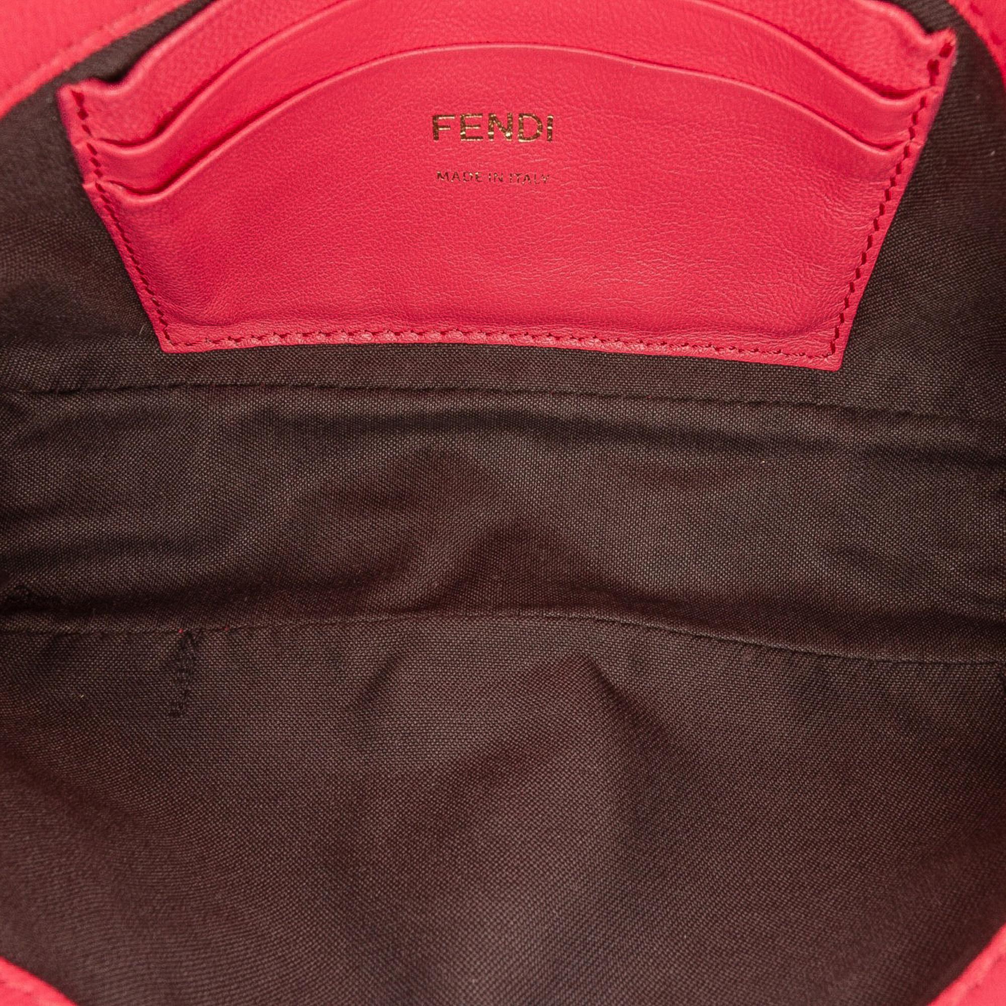 Fendi Mini Zucca Embossed Leather Baguette Satchel