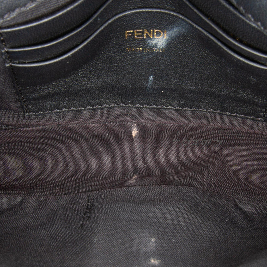 Fendi Mini Zucca Embossed Leather Baguette Satchel
