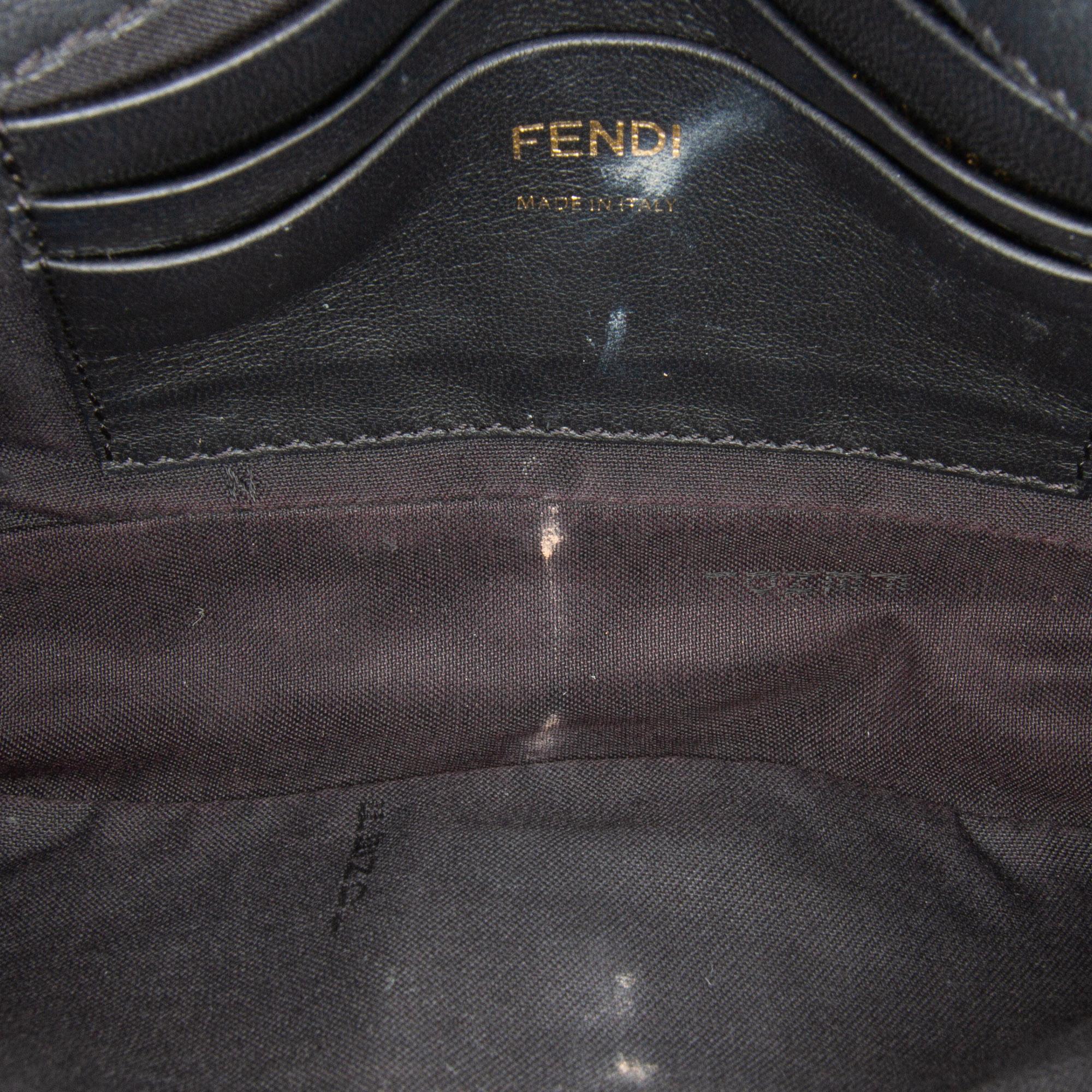 Fendi Mini Zucca Embossed Leather Baguette Satchel