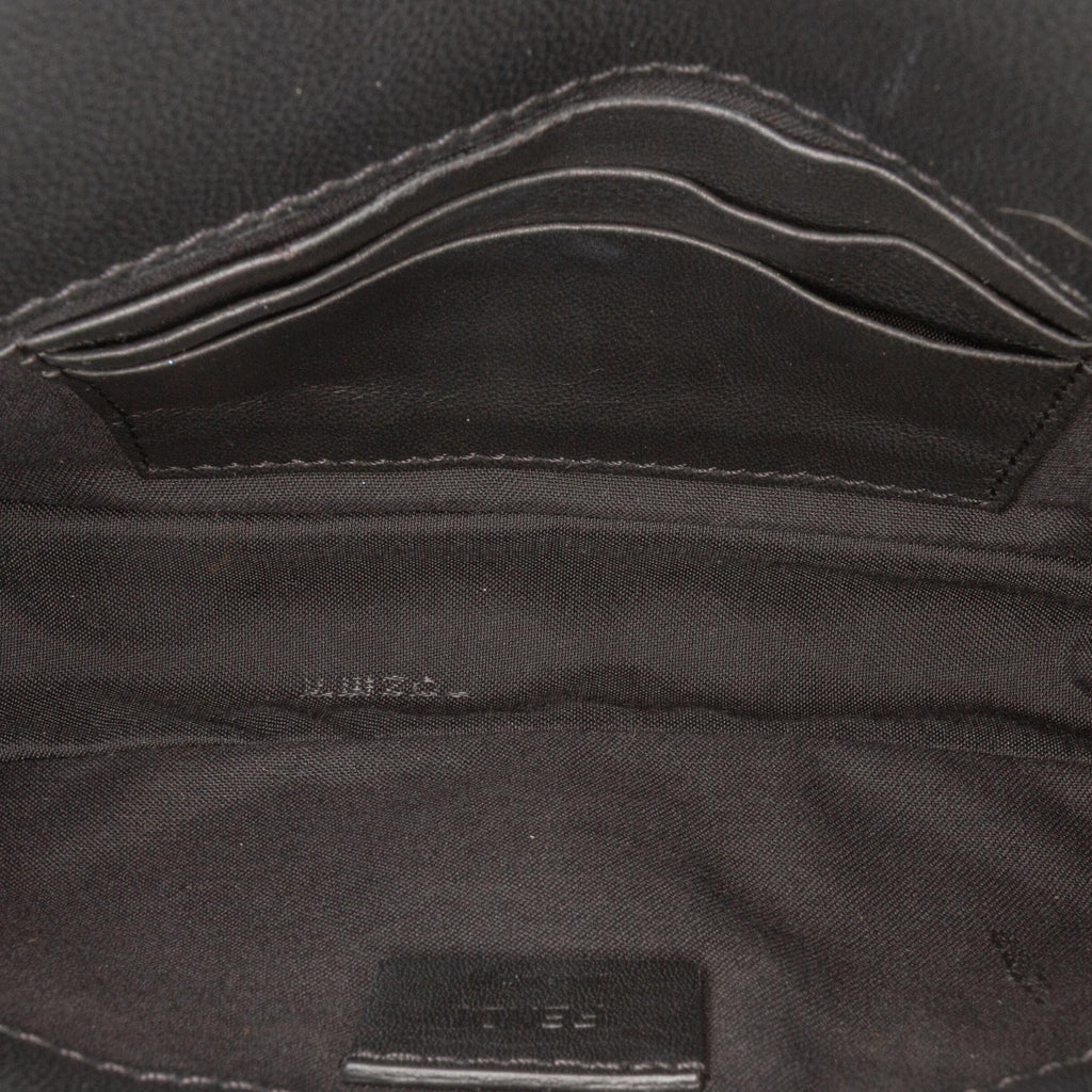 Fendi Mini Zucca Embossed Leather Baguette Satchel
