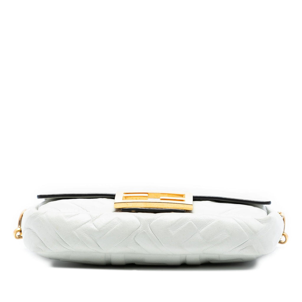 Fendi Mini Zucca Embossed Leather Baguette Satchel