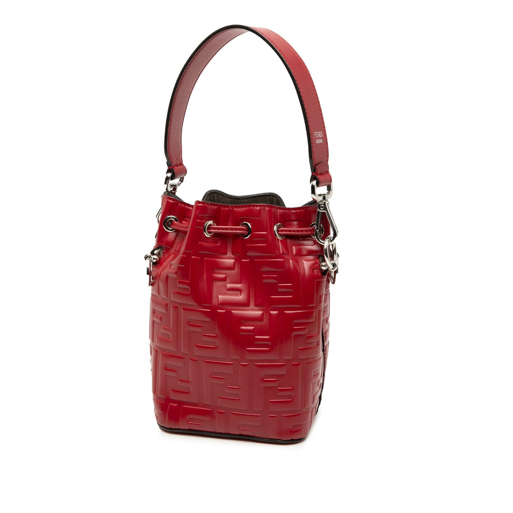 Fendi Mini Zucca Embossed Leather Mon Tresor Bucket Bag