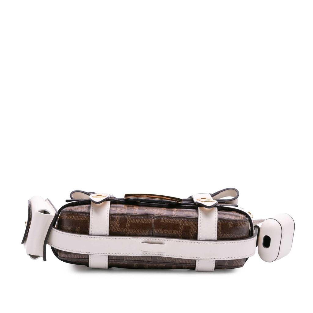 Fendi Mini Zucca Glazed Fabric Cage Baguette Satchel