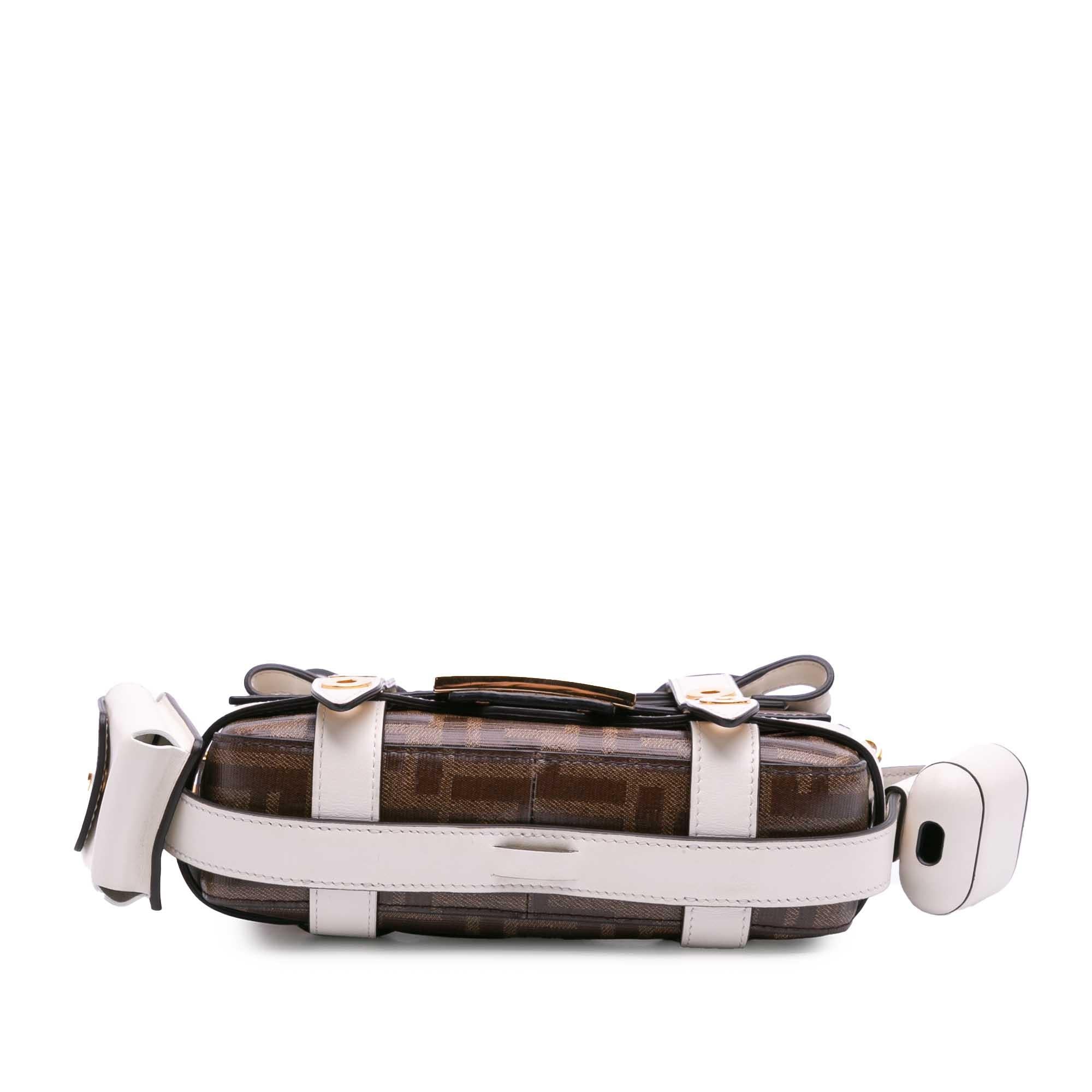 Fendi Mini Zucca Glazed Fabric Cage Baguette Satchel