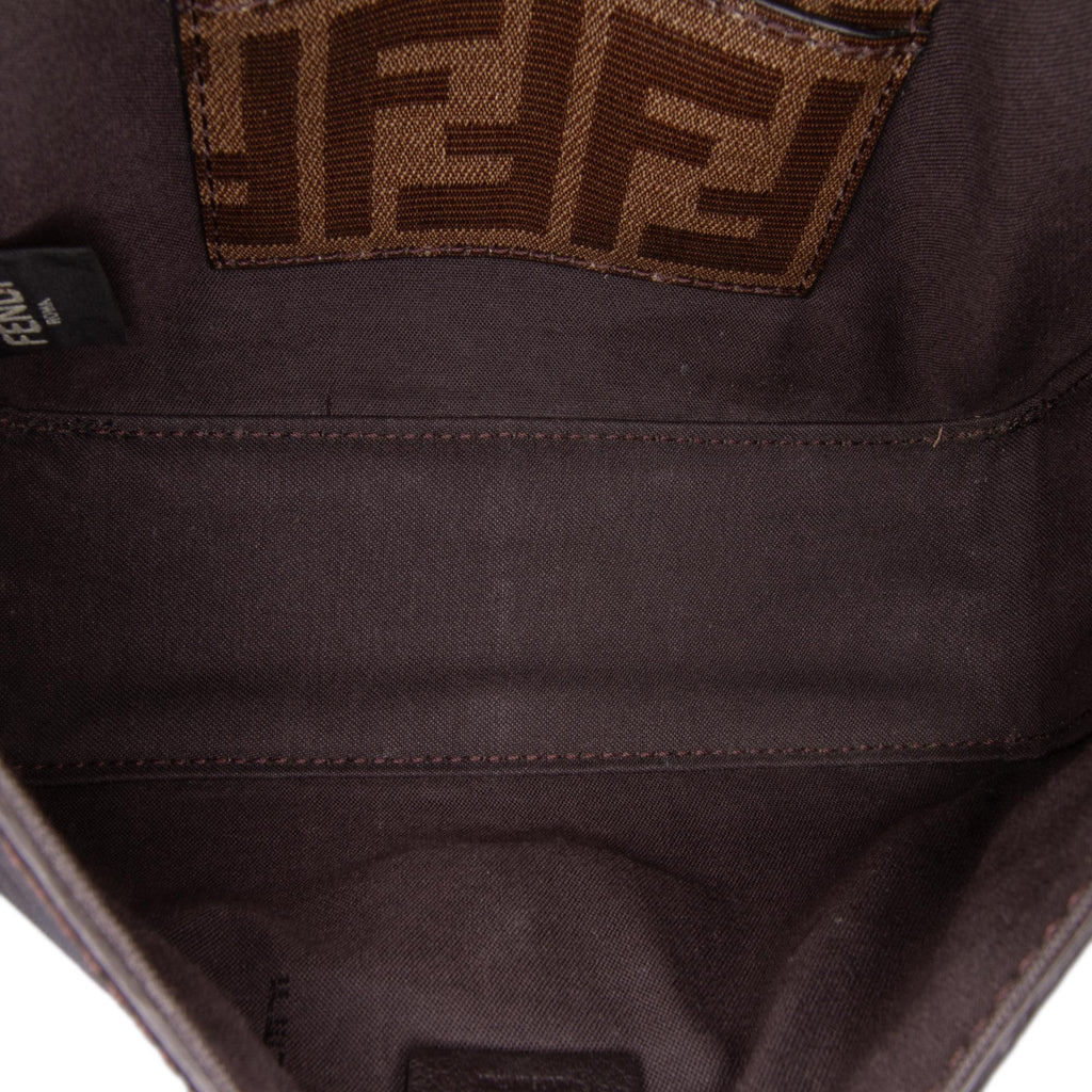 Fendi Mini Zucca Glazed Fabric Cage Baguette Satchel