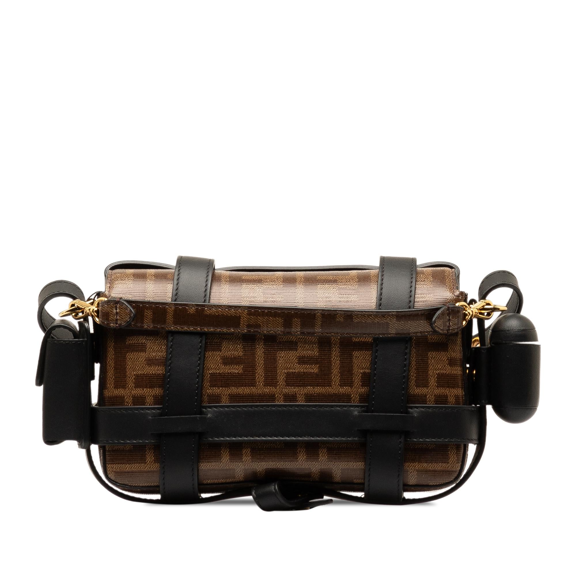 Fendi Mini Zucca Glazed Fabric Cage Baguette (SHG-jAfJja)