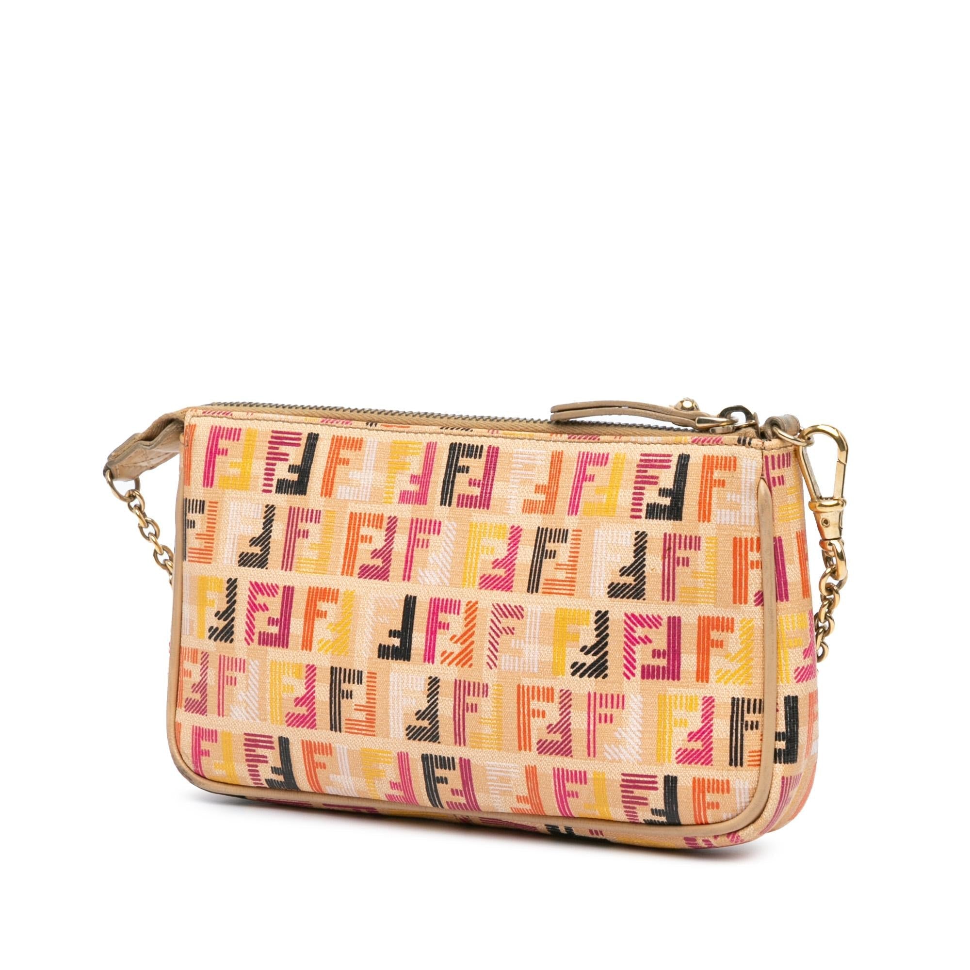 Fendi Multicolor Zucchino Spalmati Chain Pochette