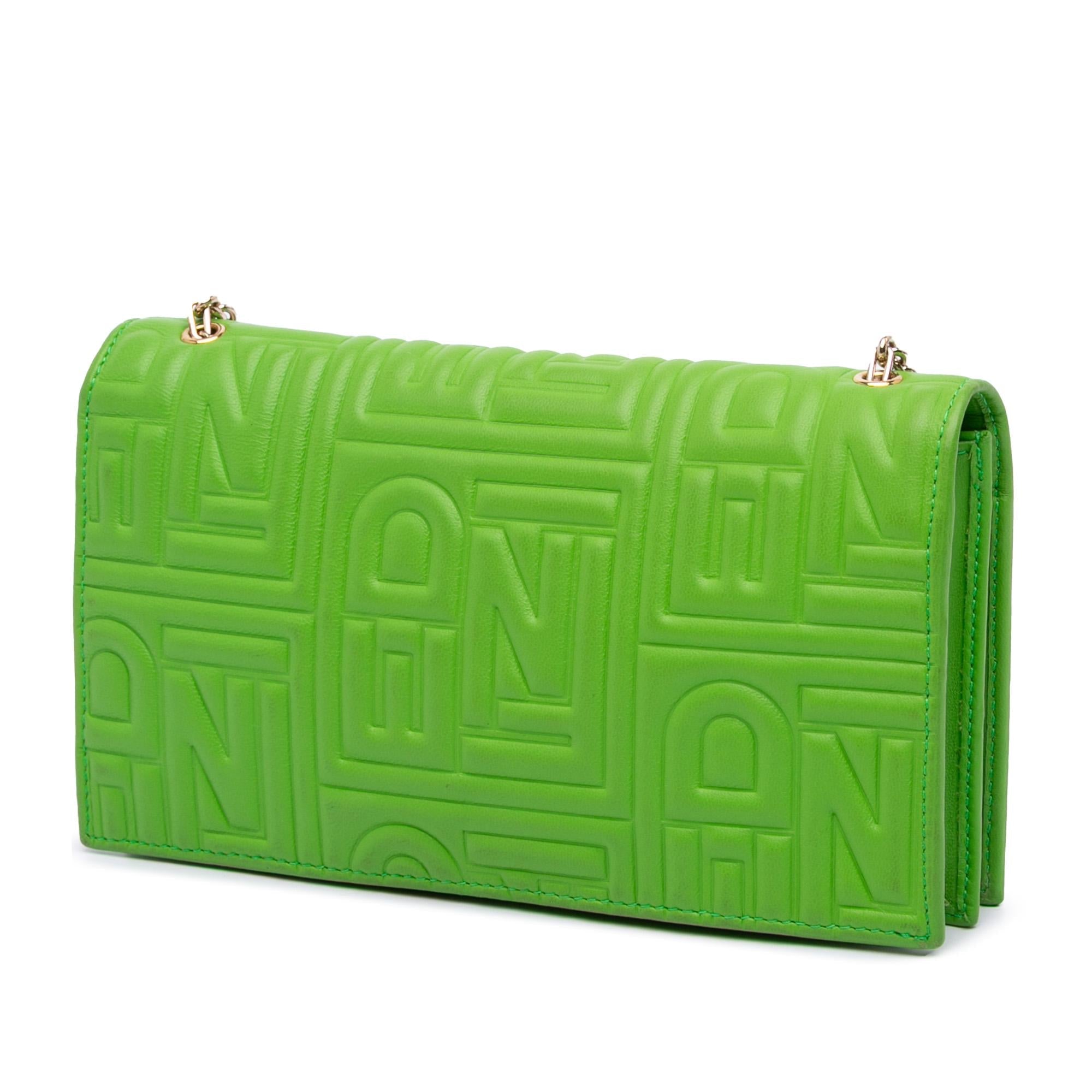 Fendi Nappa Logo Embossed Long Wallet On Chain