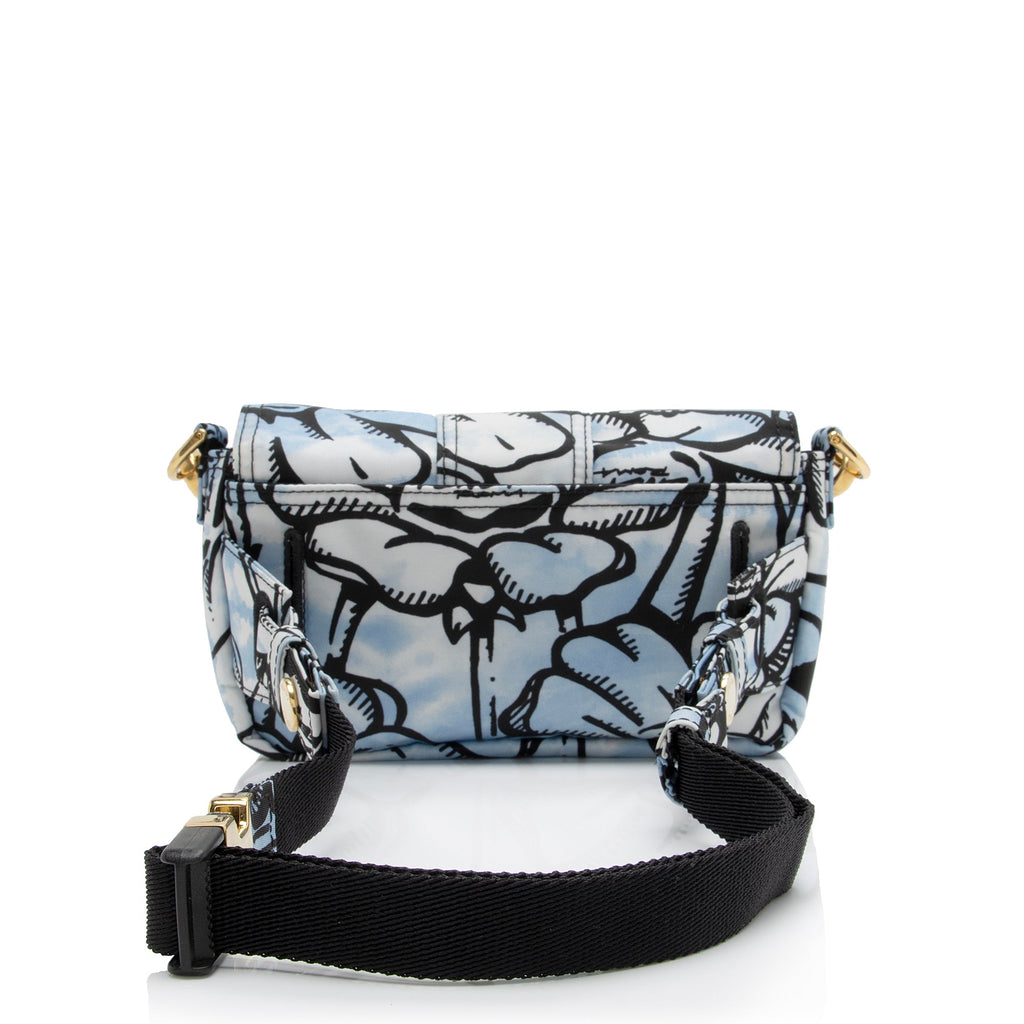 Fendi Nylon Floral Cloudy Porter Baguette Mini Phone Pouch (SHF-BE23Wb)
