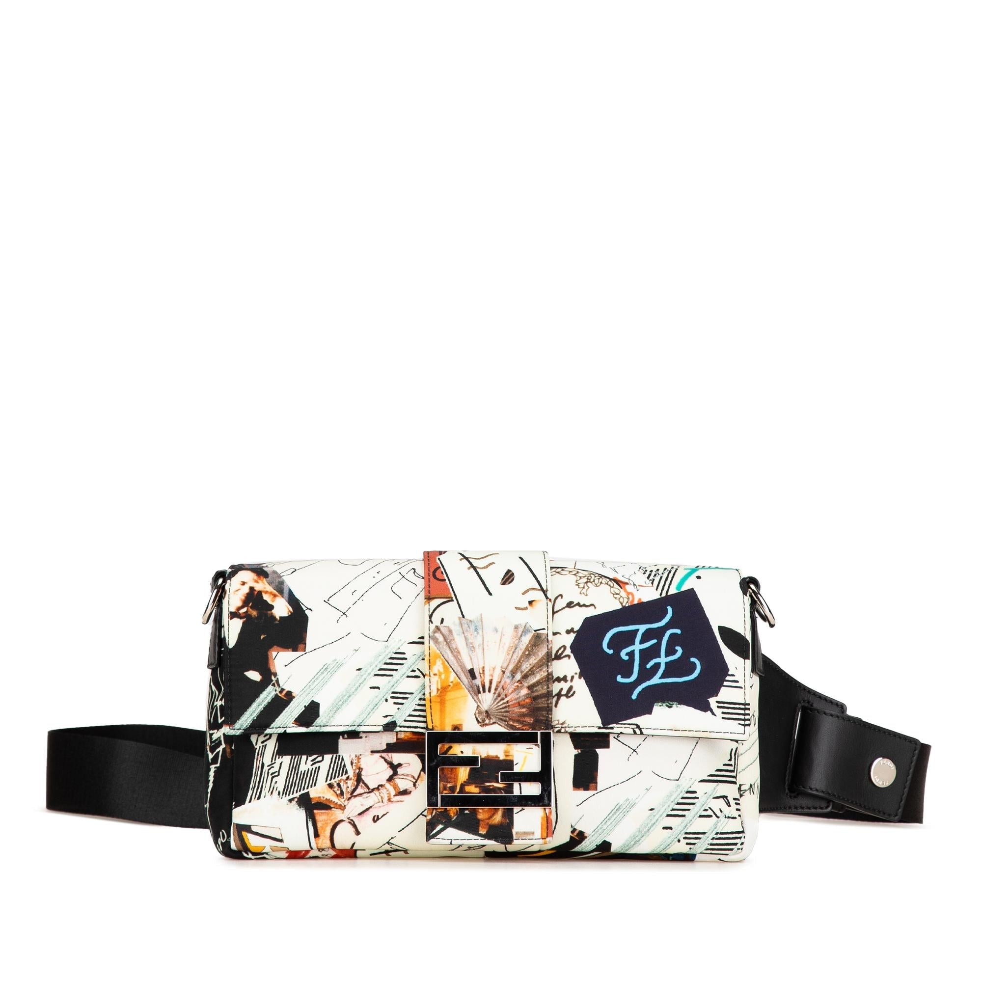 Fendi Nylon Karl Kollage Convertible Belt Baguette