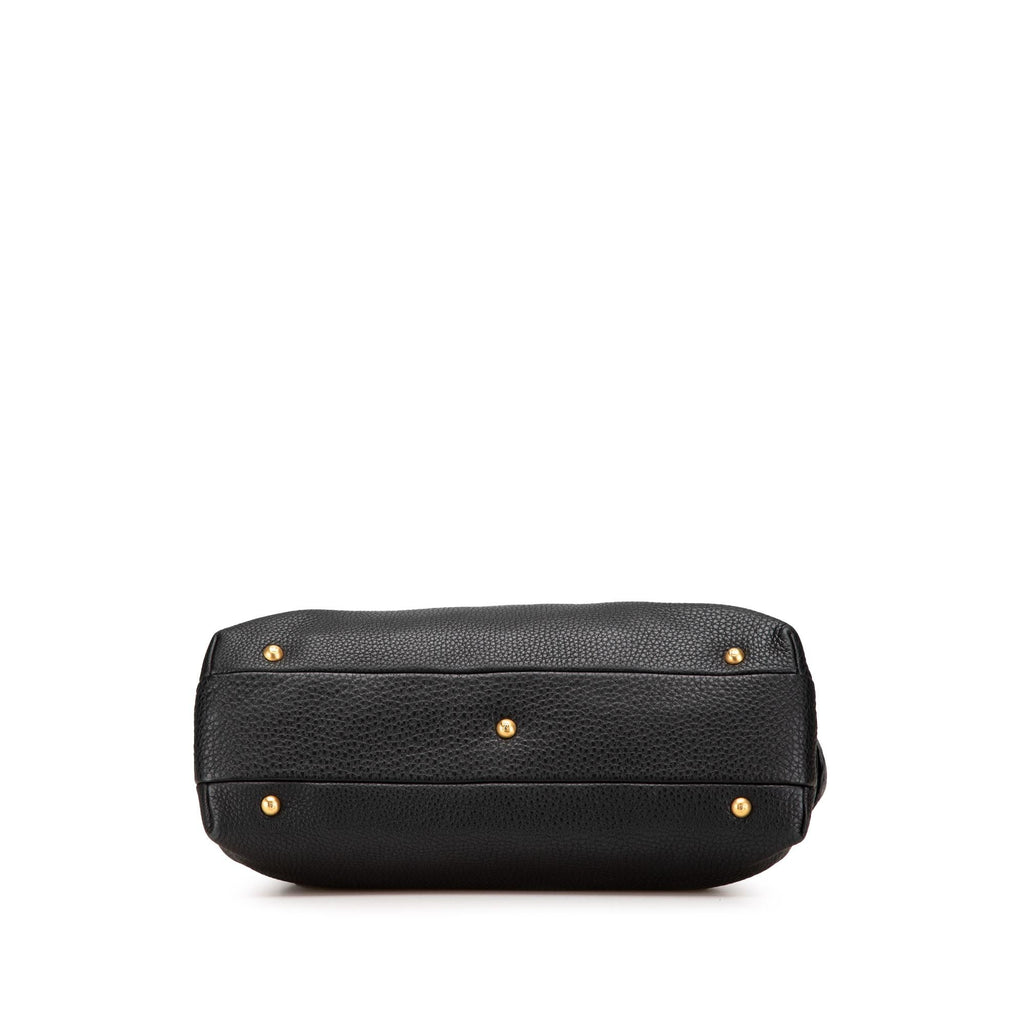 Fendi Pebbled Leather Selleria Dome Shoulder Bag