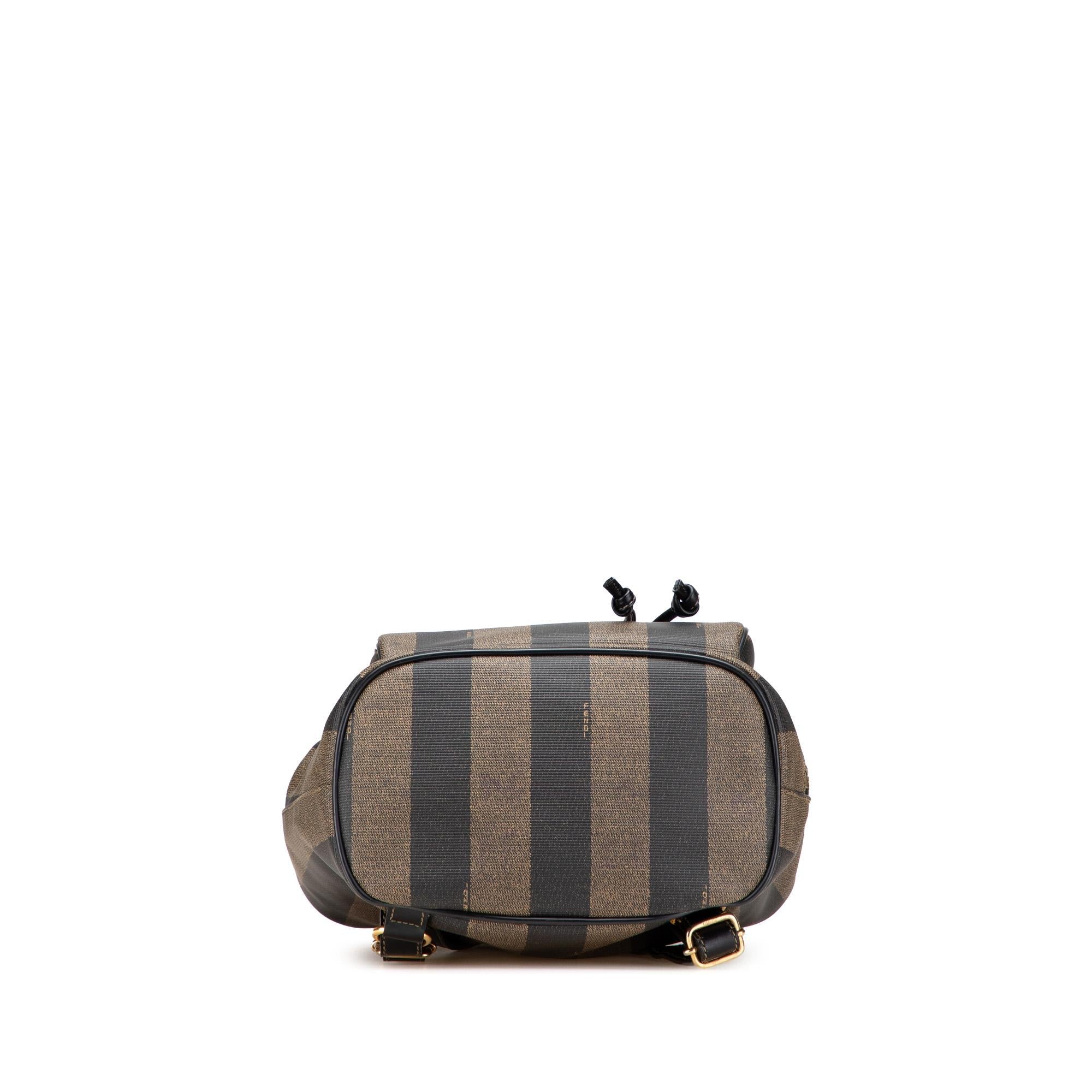 Fendi Pequin Coated Canvas Drawstring Backpack