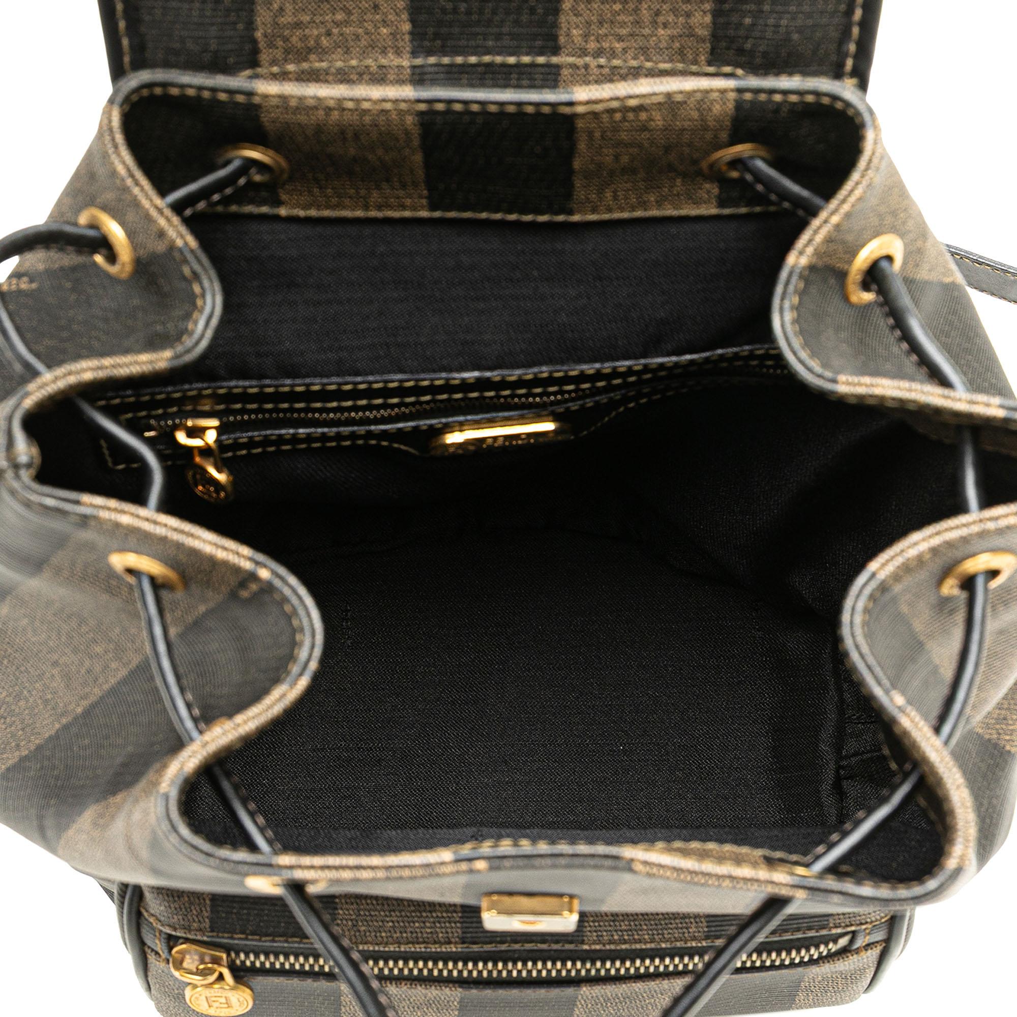 Fendi Pequin Coated Canvas Drawstring Backpack