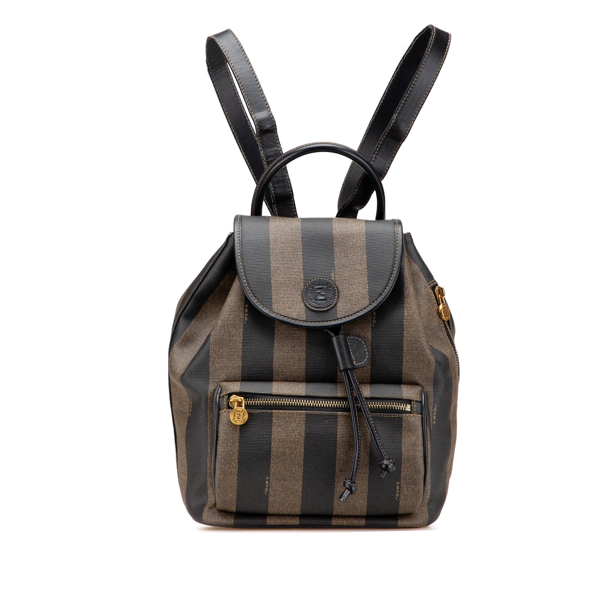 Fendi Pequin Coated Canvas Drawstring Backpack