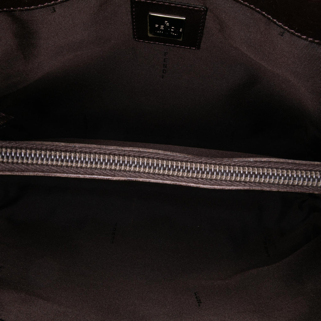 Fendi Pequin Coated Canvas Tote