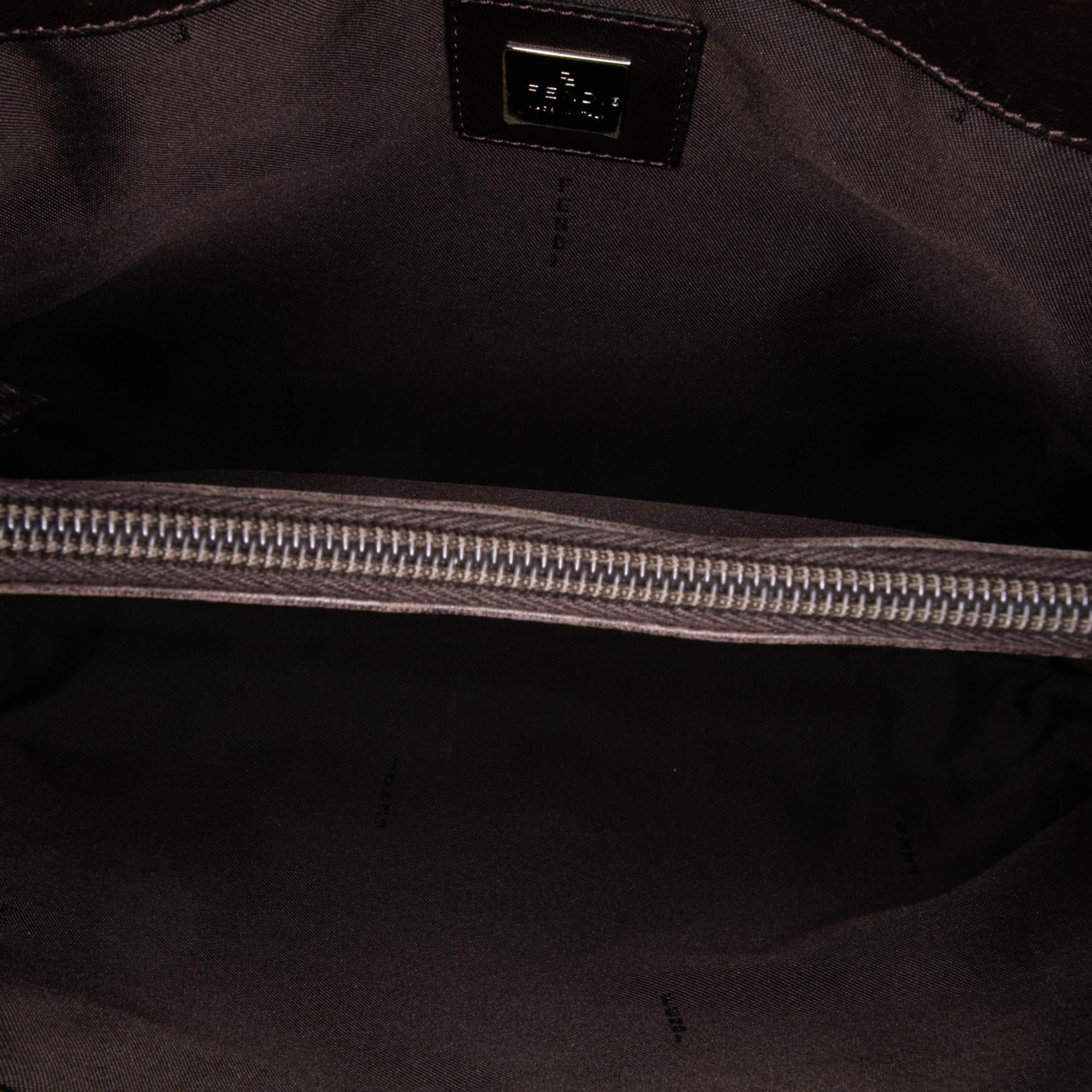 Fendi Pequin Coated Canvas Tote